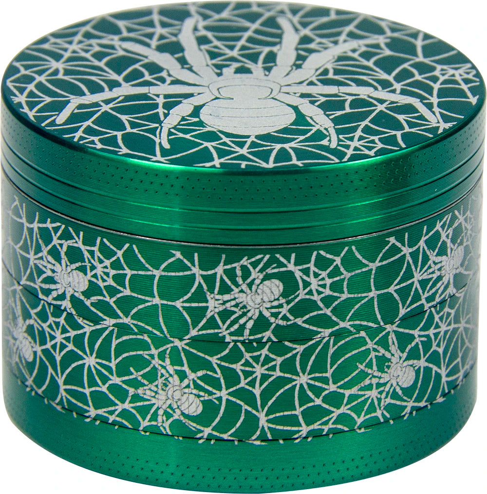 2" Spider Web Herb Grinder 4-Piece Metal Spice Crusher with Multiple Colors gift gift for man birthday Christmas
