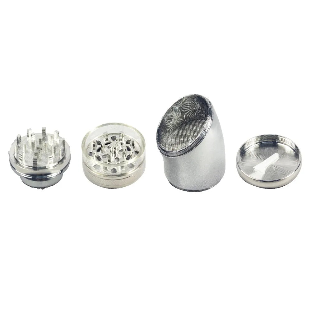 2.5" 4 Piece Skull Design Metal Herb Spice Smoke Tobacco Bent Grinder Crusher Herb gift for man Halloween Christmas