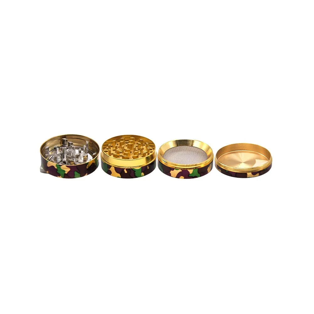 2" Tobacco Herb Spice Grinder W/ Handle Crank Smoke Metal Chromium Crusher CAMO