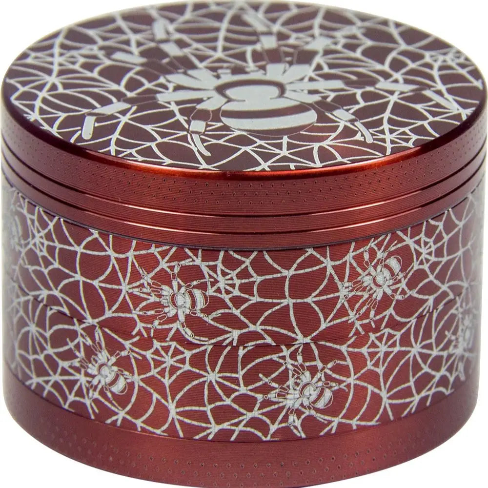 2" Spider Web Herb Grinder 4-Piece Metal Spice Crusher with Multiple Colors gift gift for man birthday Christmas
