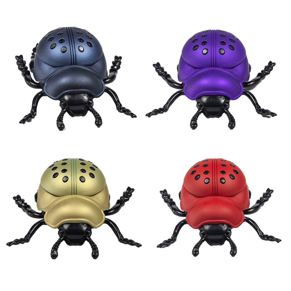 1.8'' Ladybug Herb Grinder 4 Piece Zinc Alloy Tobacco Grinder BUG Metal Tobacco Herb Spice Grinder Smoke Crusher Purple color