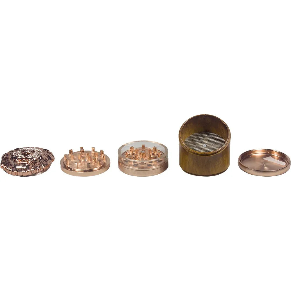2.5" 5 Piece Lion gift Metal Herb Spice Smoke Tobacco Bent Grinder Rhinestone Diamond Metal Herb Grinder
