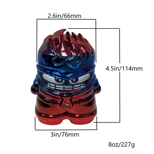 2.3'' Funny Monster shiny Spice Herb Grinder With Drawer Tobacco Crusher gift for birthday man friend
