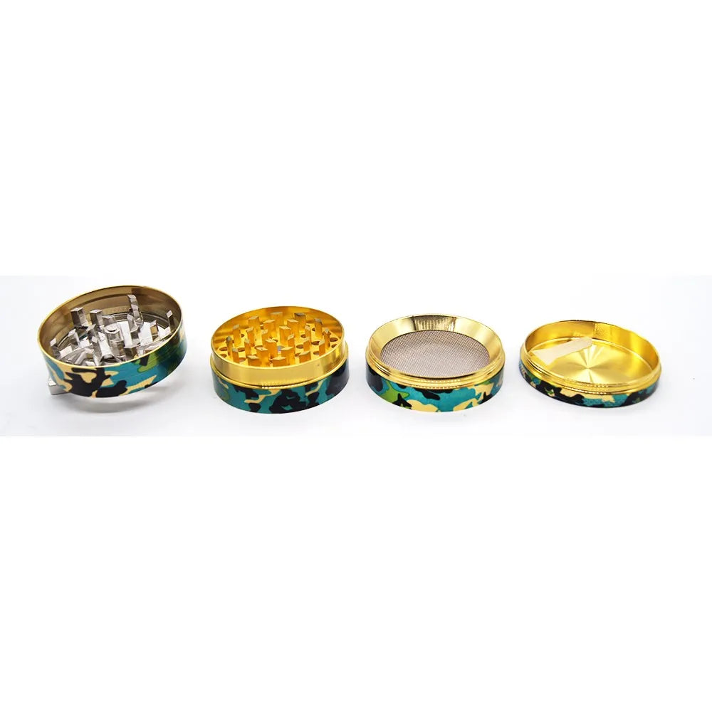 2" Tobacco Herb Spice Grinder W/ Handle Crank Smoke Metal Chromium Crusher CAMO