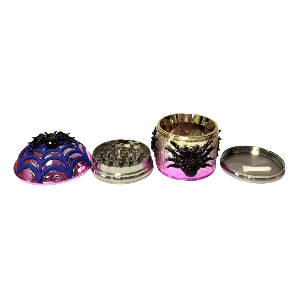 2.4'' Halloween Spider Web Herb Grinder 4 Layer Metal Tobacco Crusher Gift Christmas Birthday