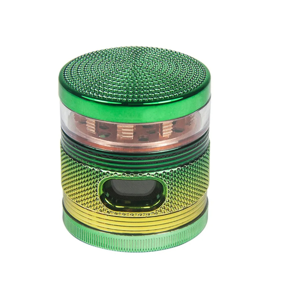 2.5" Shiny Herb spice Grinder 4 Layer with window Sharp Teeth & Storage Chamber