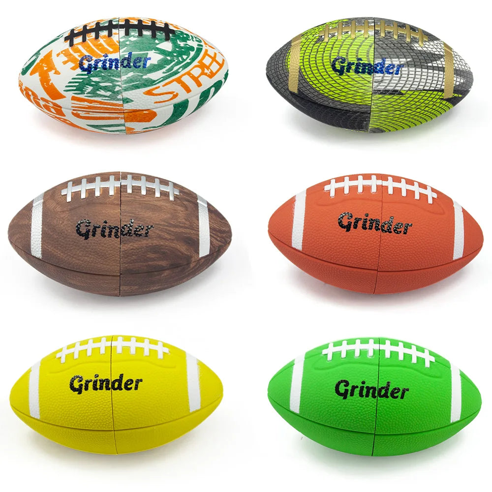 1pc Rubber American Football Herb Grinder for tobacco 4Parts Spice Crusher Gift for Friends Perfect for Valentine's Day Birthday