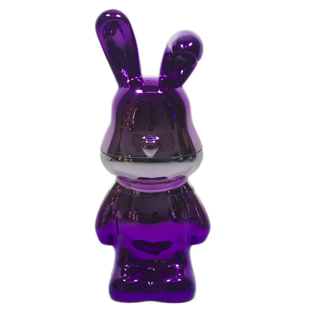 6.5" H 4PC Colorful Metallic Bunny -Patterned Cute Grinders Tobacco Herb Spice Gift Grinders for Smoking Metal