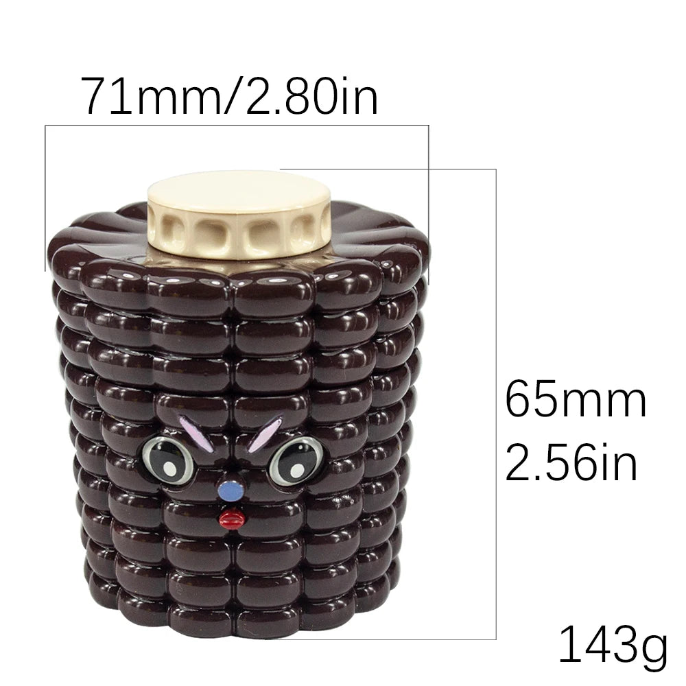 1.8'' Corn Shape Herb Grinder 4 Piece Tobacco Spice Crusher Cute Cartoon Gift for Friends Perfect for Valentine's Day Birthday