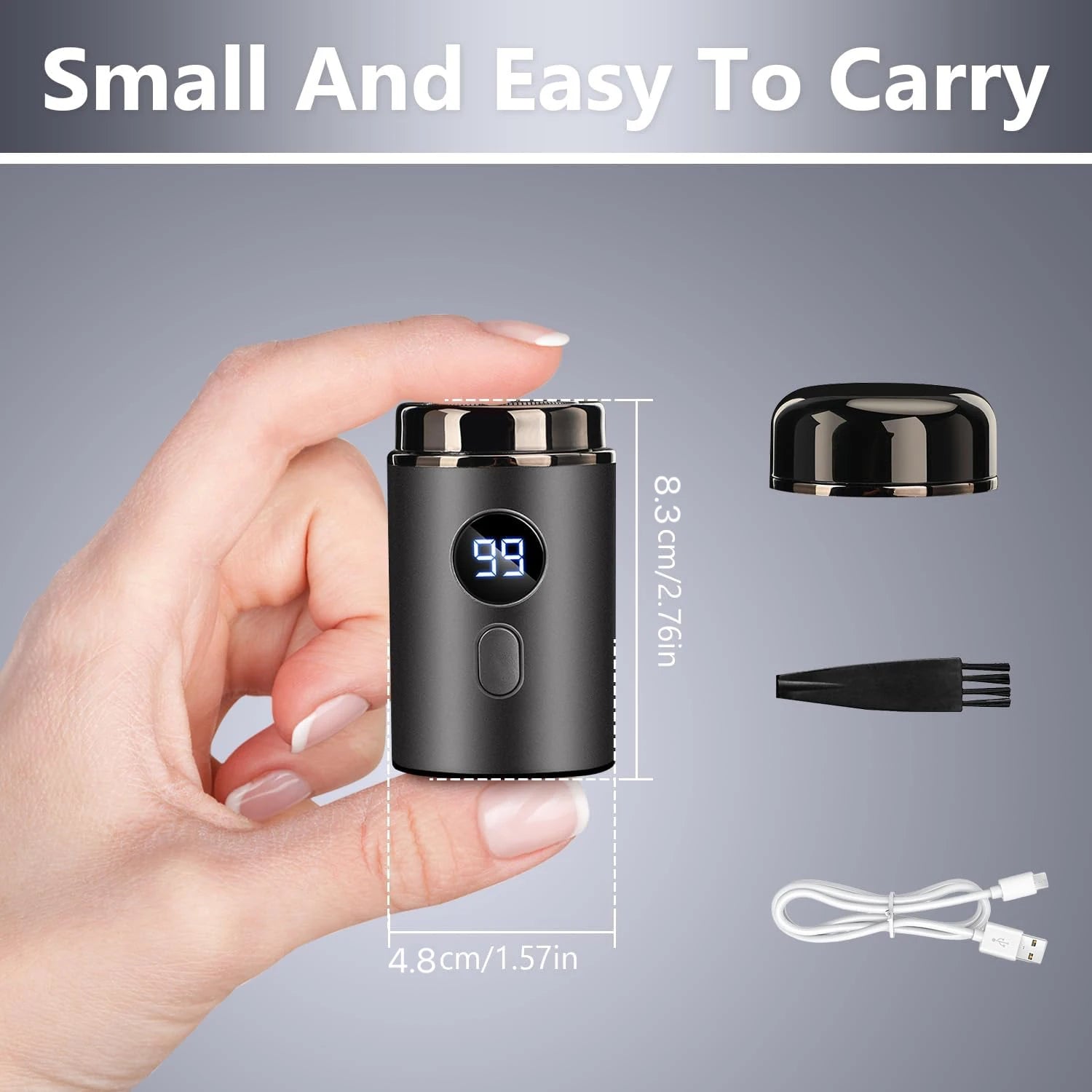 New Model Mini Portable Electric Shaver, New Upgrade Pocket Shaver Mini Shavers for Men, Mini Electric Shaver, LED Power Display