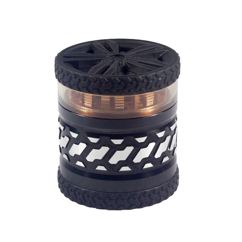 2.5" 4PC Tire Metal Rubber Tobacco Herb Spice Grinder Smoke Crusher Novelty good Idea for Halloween Christmas Birthday Gift