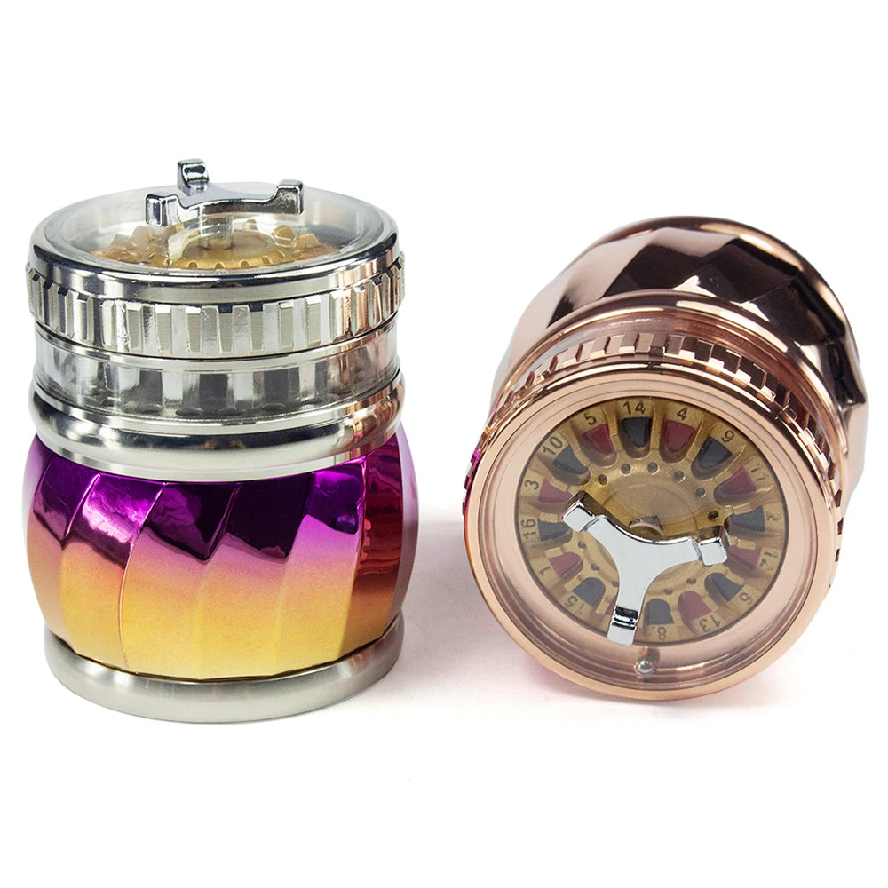 2.5" 4 Part Metal Grinder Tobacco Herb Spice Crusher Spinning Top gift for man friends birthday Perfect for Valentine's Day