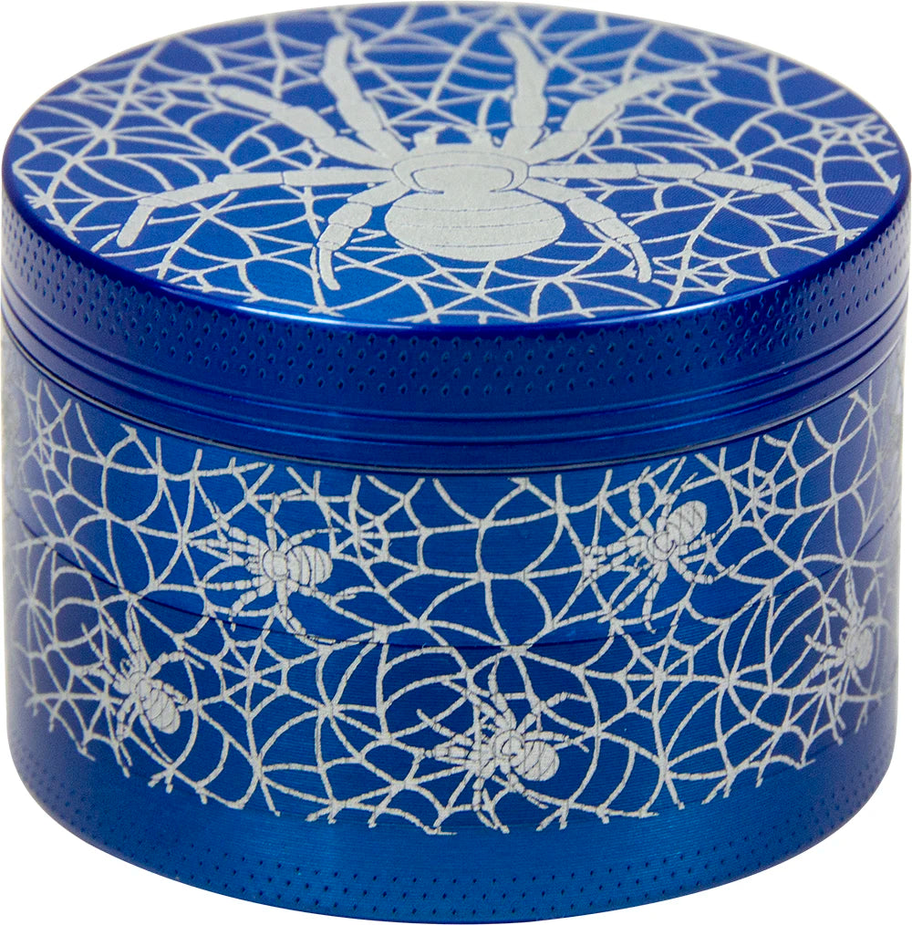 2" Spider Web Herb Grinder 4-Piece Metal Spice Crusher with Multiple Colors gift gift for man birthday Christmas