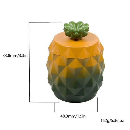 3.3" Height Pineapple Grind 4-Layer Zinc Alloy Herb Grinder Spice Crusher with Sharp Teeth Tobacco Gift for Kitchen home  man