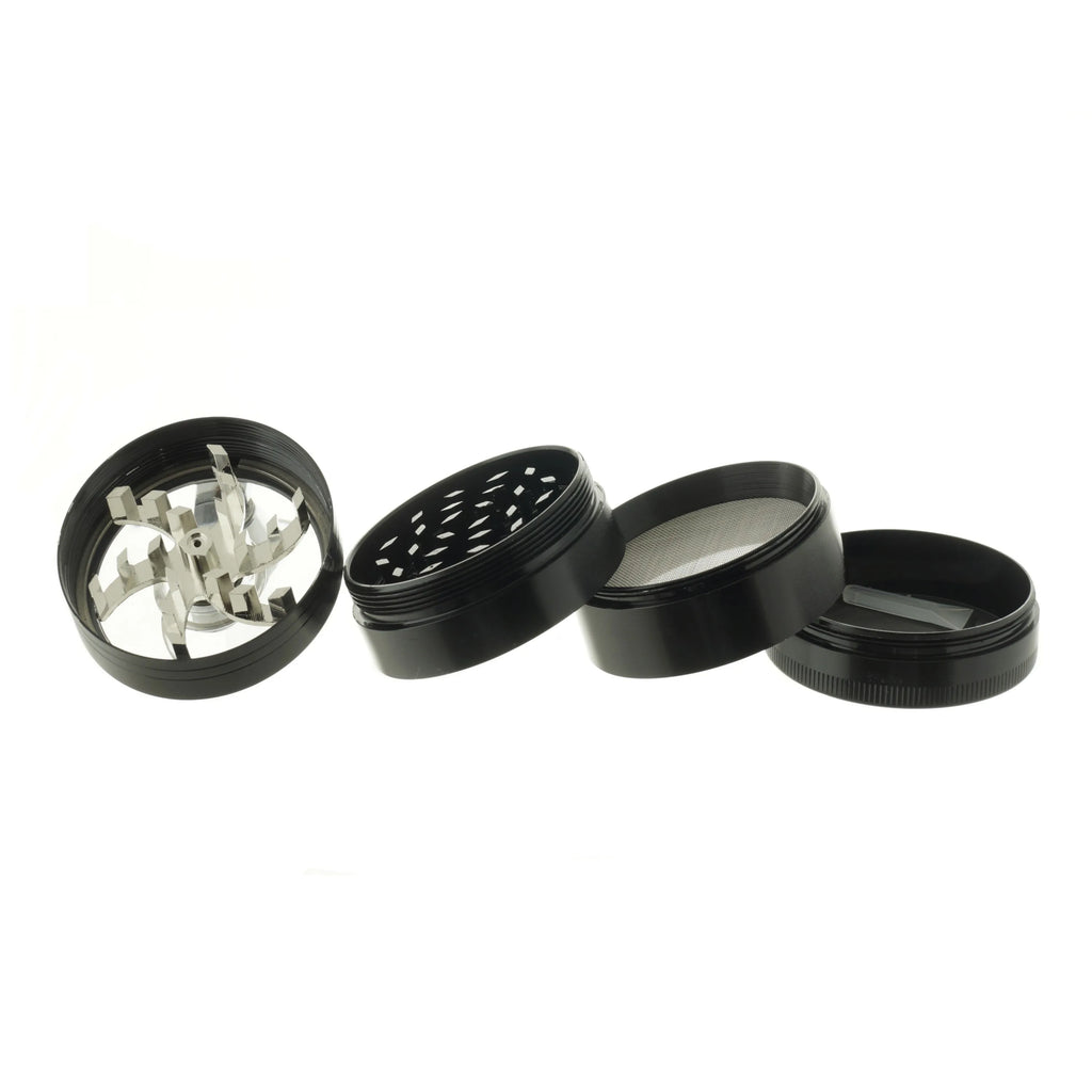 2.1" 4 PC Aluminum Tobacco Herb Spice Crusher Crank Tobacco Spice Grinder Handle Crank Smoke Metal Chromium Crusher Skull