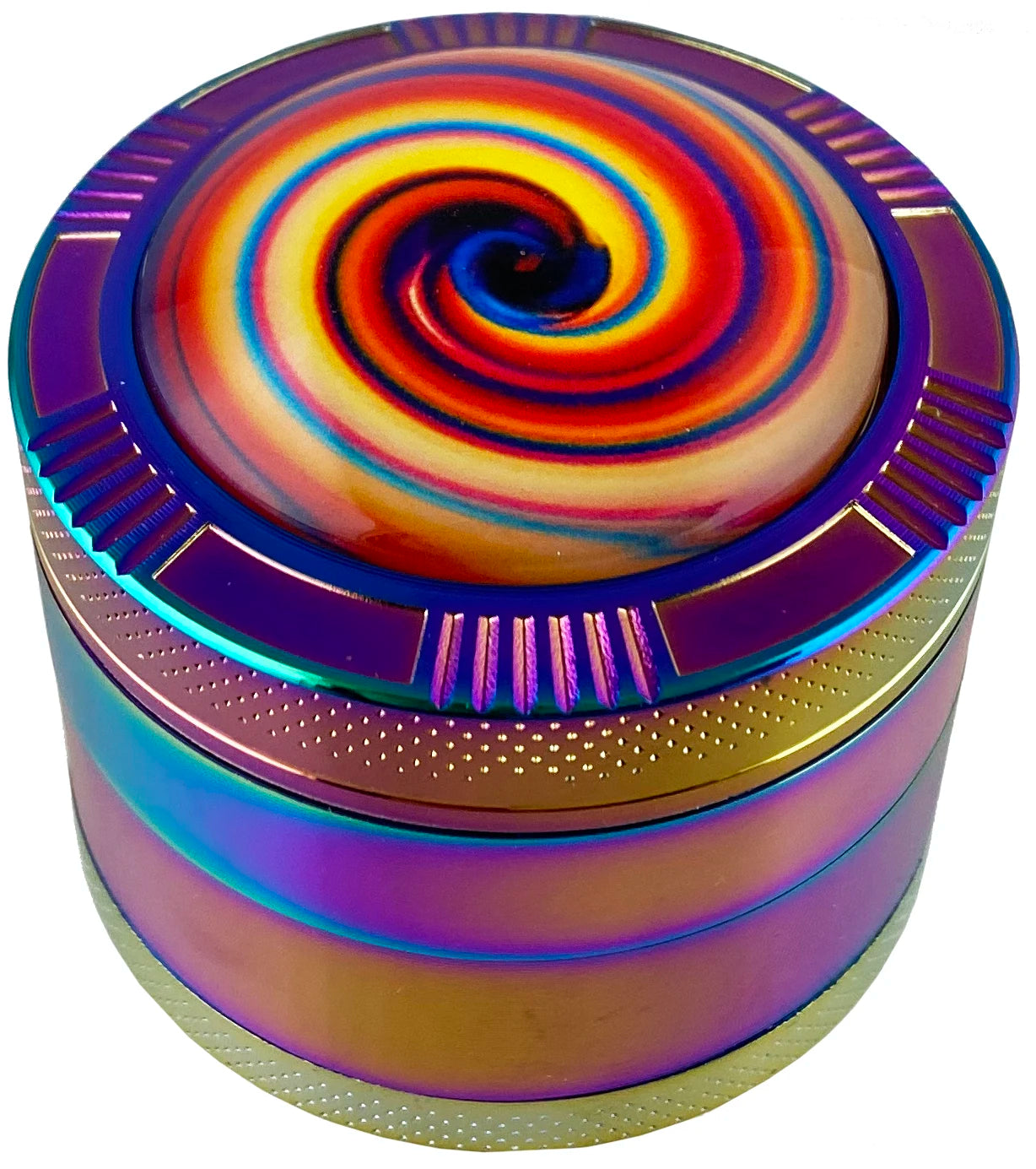 1.9" Rainbow Crystal Ball W/ Swirl Top Herb Spice Tobacco Grinder Smoke Crusher GIFT