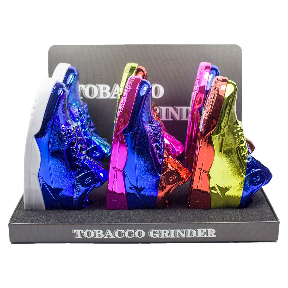 1.5" Spice Herb Tobacco Shiny Sneaker Grinder 3 Piece Crusher with Sharp Teeth colorful shoes Gift for man Smoke Home Travel