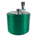 2.4" 4 PC Tobacco Herb Spice metal Grinder W/ Handle Crank Smoke Crusher Rasta Color