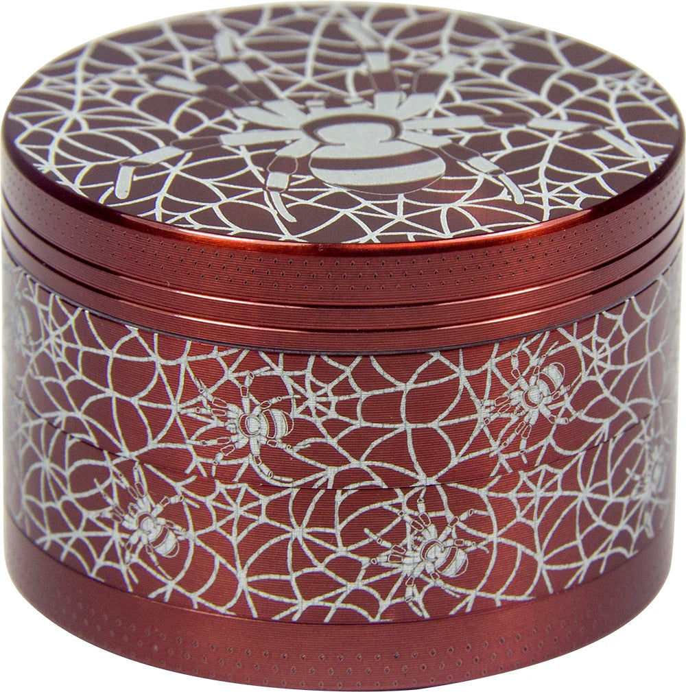 2" Spider Web Herb Grinder 4-Piece Metal Spice Crusher with Multiple Colors gift gift for man birthday Christmas