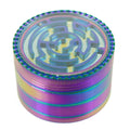2.45" Maze Top 4 Piece Grinder Herb Spice Crusher Rainbow Color