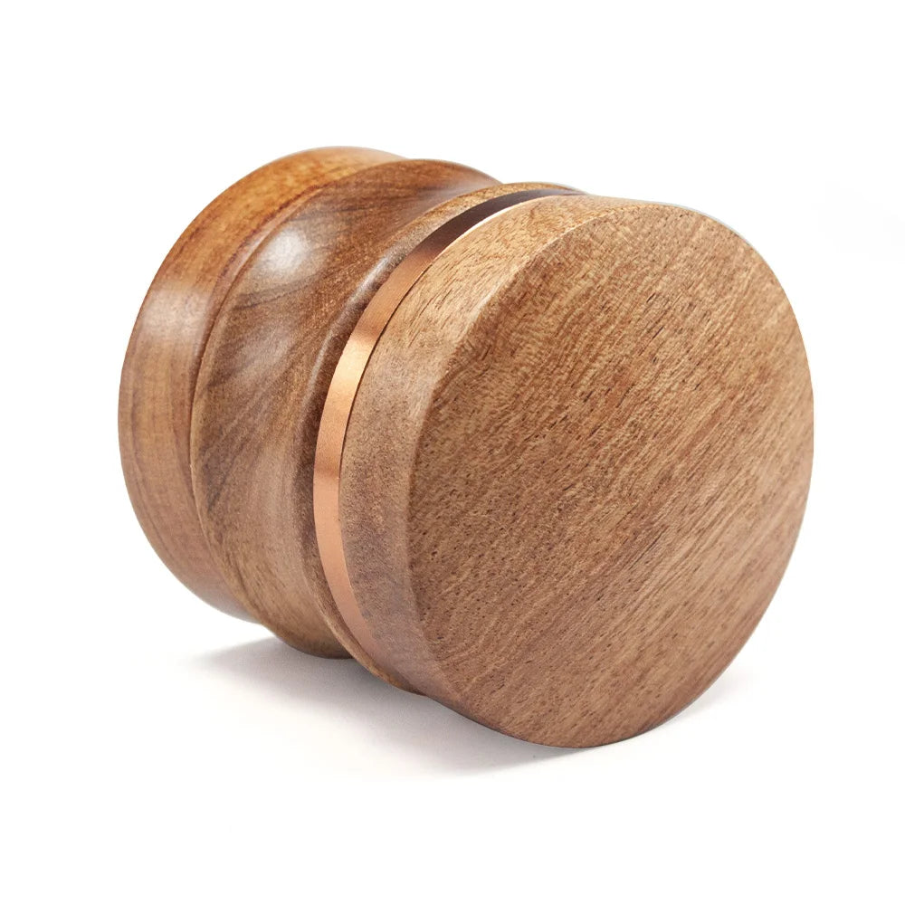 2.4" Wooden Herb Grinder 4 Piece with Metal Teeth Durable Manual Spice Crusher