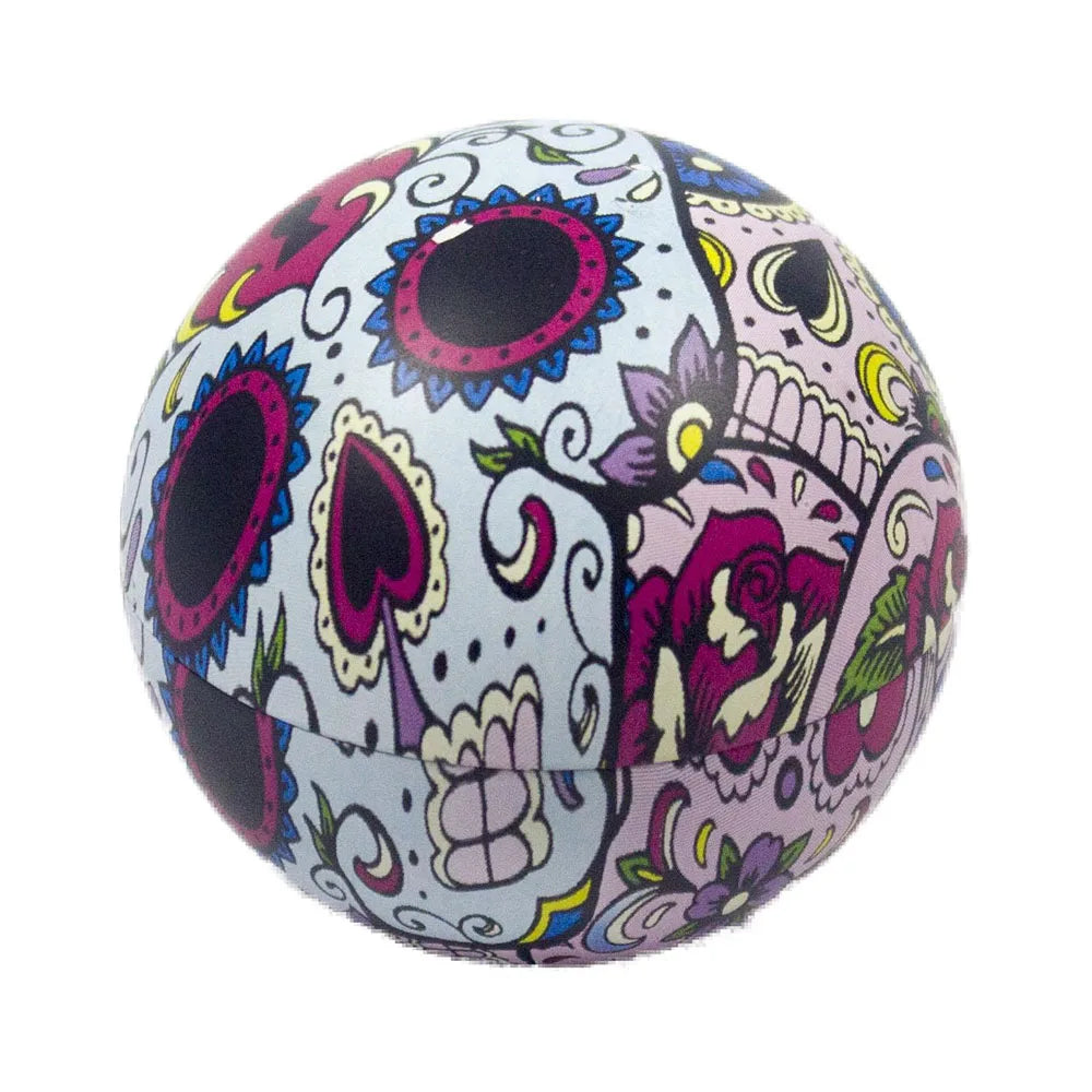 3-Part Metal Tobacco Grinder BALL with Decorative Sugar Skull Design - Portable Herb, Ideal Gift for Christmas