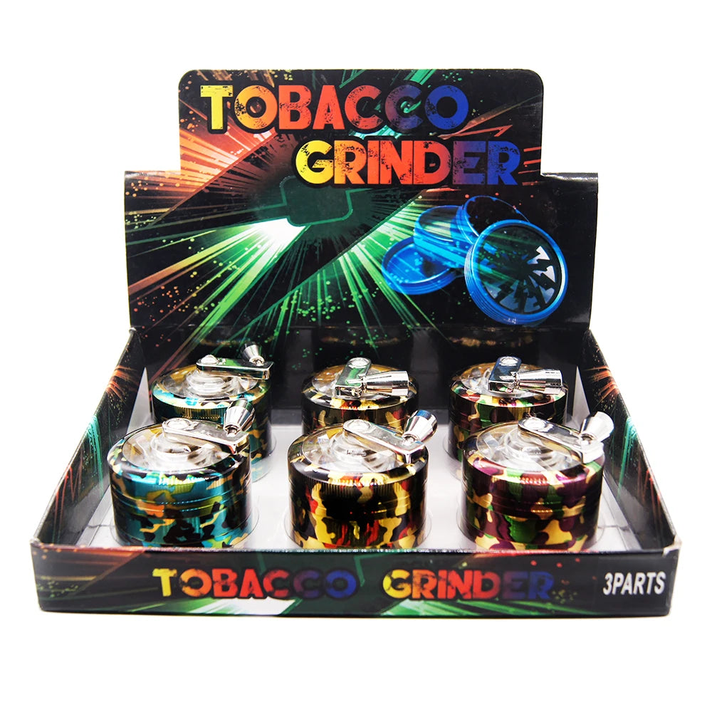 2" Tobacco Herb Spice Grinder W/ Handle Crank Smoke Metal Chromium Crusher CAMO