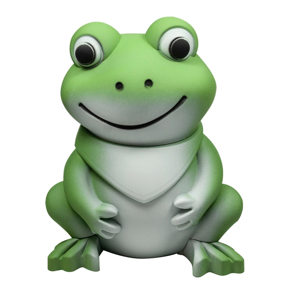 1.8'' 4 Parts Cute Frog Shape Metal Herb Tobacco Grinder 4-Piece Rubber Finish Crusher gift for Valentine's Day Birthday friend