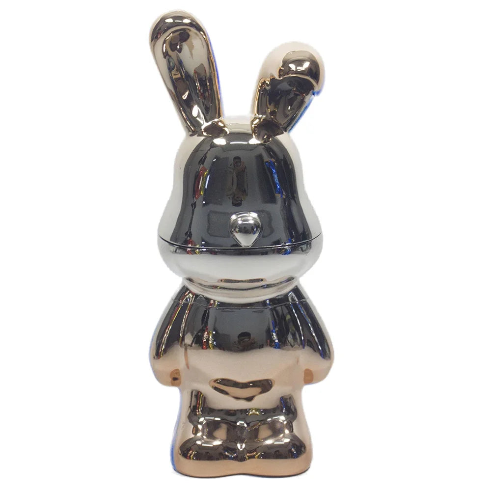6.5" H 4PC Colorful Metallic Bunny -Patterned Cute Grinders Tobacco Herb Spice Gift Grinders for Smoking Metal