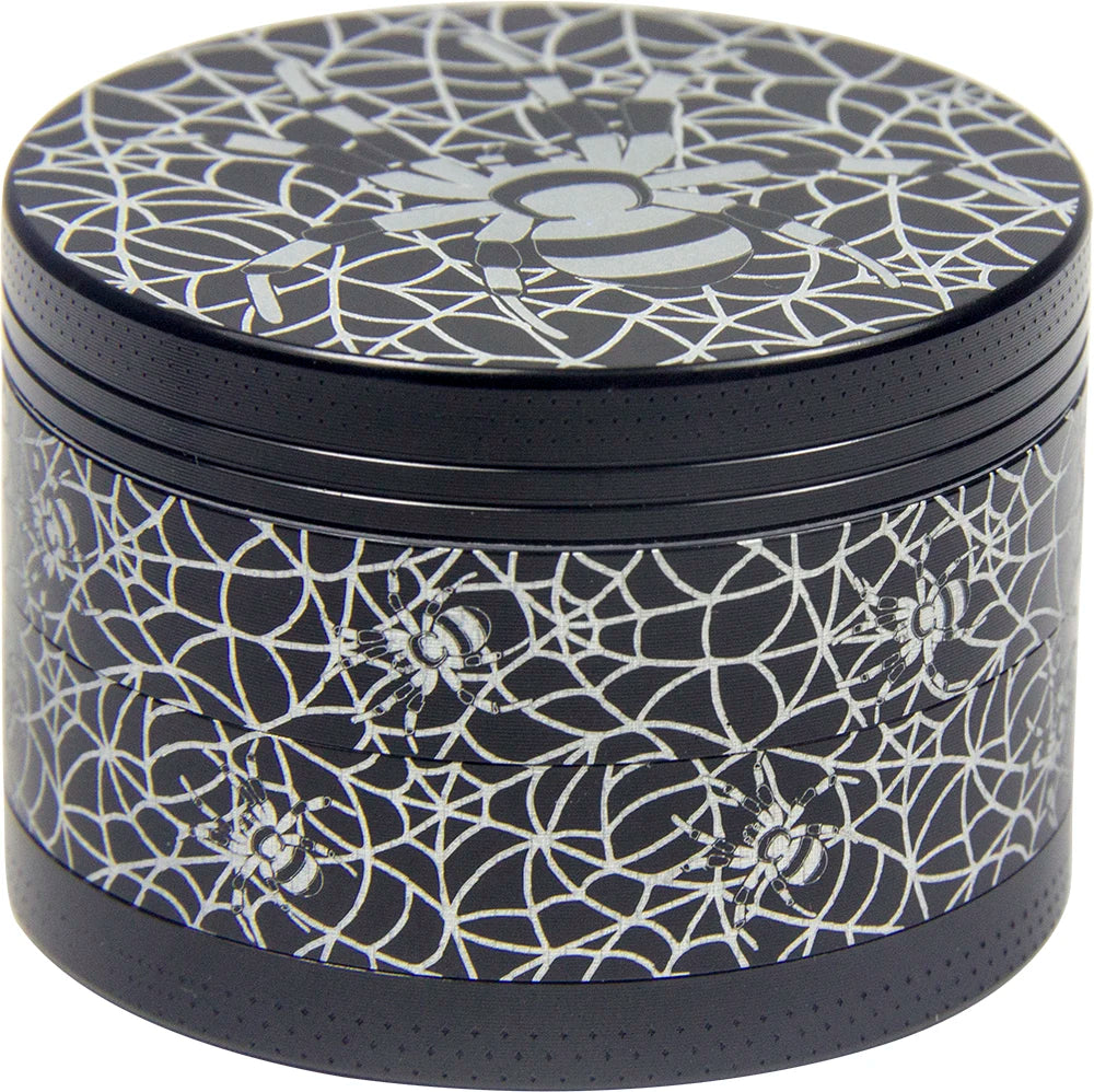 2" Spider Web Herb Grinder 4-Piece Metal Spice Crusher with Multiple Colors gift gift for man birthday Christmas