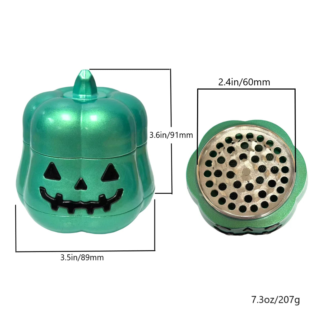 2.4'' 4 Parts Pumpkin Herb Grinder Metal Tobacco Crusher Grinder Gift for Friends Perfect for Valentine's Day  Birthday