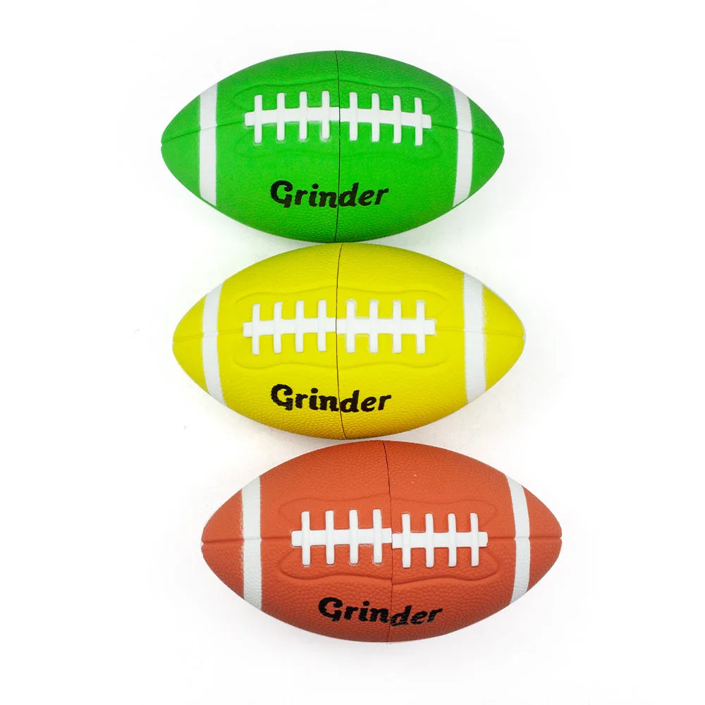 1pc Rubber American Football Herb Grinder for tobacco 4Parts Spice Crusher Gift for Friends Perfect for Valentine's Day Birthday