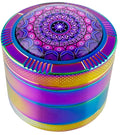 1.9" Rainbow Crystal Ball W/ Swirl Top Herb Spice Tobacco Grinder Smoke Crusher GIFT