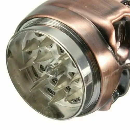 3 Piece Skull Metal Tobacco Herb Spice Grinder Bronze Punk King Skeleton 3D Skull Smoke Crusher Copper Color