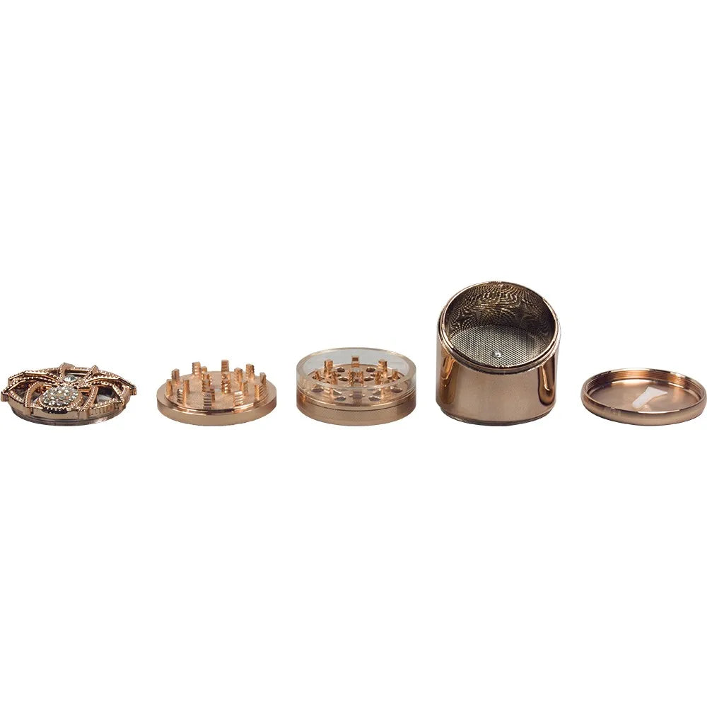 2.5" 5 Piece Wooden Look Herb Spice Smoke Tobacco Bent Grinder Submarine Spider Crusher Herb Gift for Men