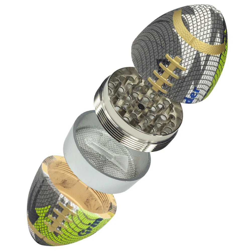 1pc Rubber American Football Herb Grinder for tobacco 4Parts Spice Crusher Gift for Friends Perfect for Valentine's Day Birthday
