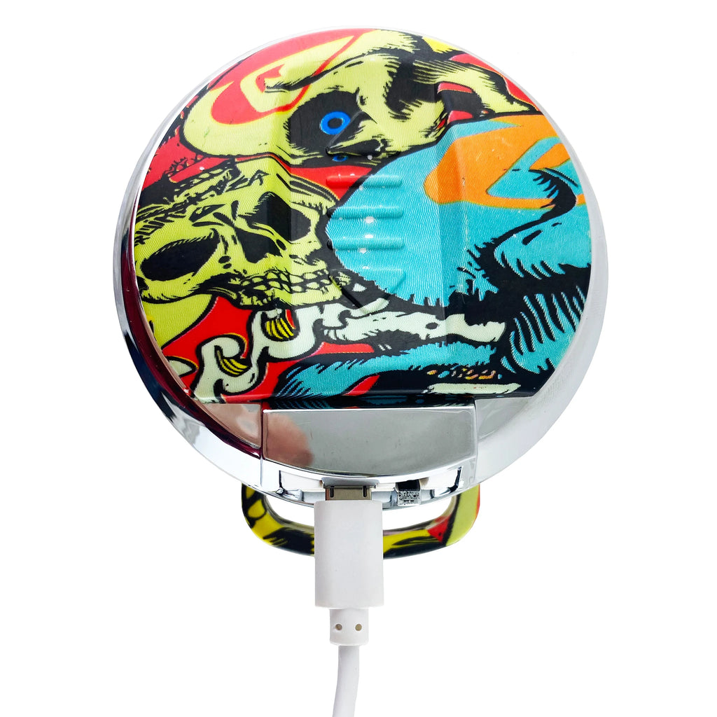Portable Car Travel Cigarette Cylinder Candy Ashtray Holder Cup LED Light Colorful Abstract Art LED Ashtray with Blue Illuminate