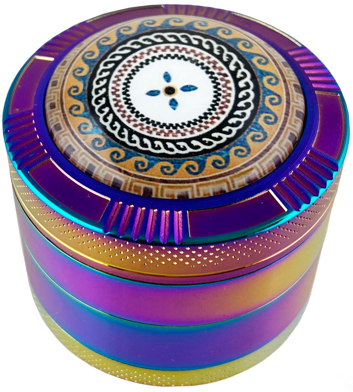 1.9" Rainbow Crystal Ball W/ Swirl Top Herb Spice Tobacco Grinder Smoke Crusher GIFT