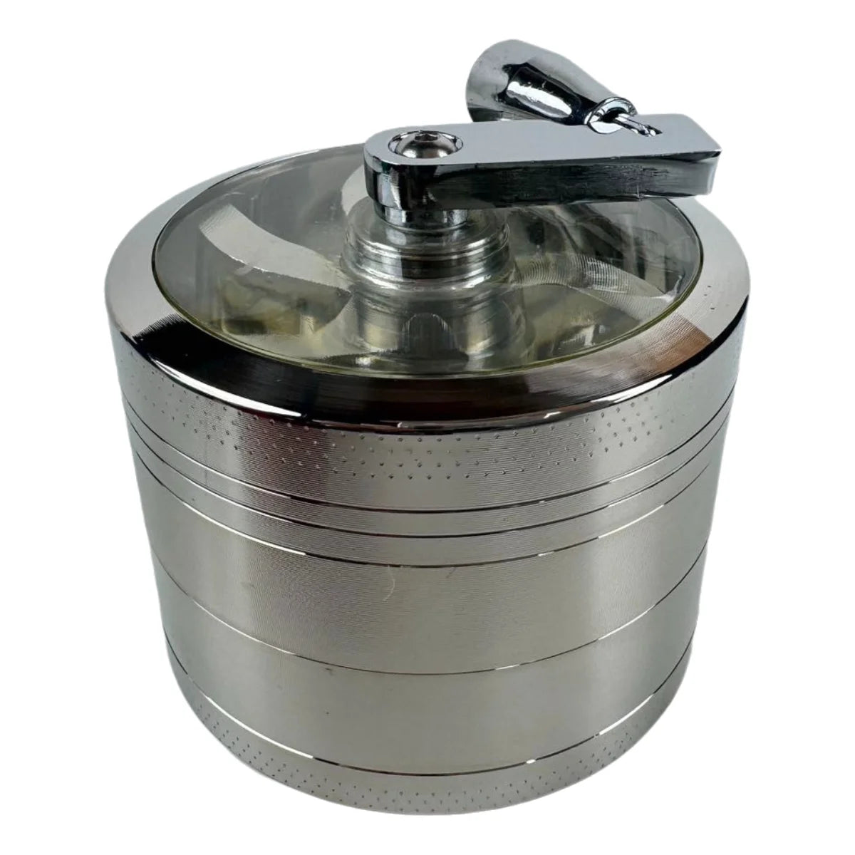 2.4" 4 PC Tobacco Herb Spice metal Grinder W/ Handle Crank Smoke Crusher Rasta Color