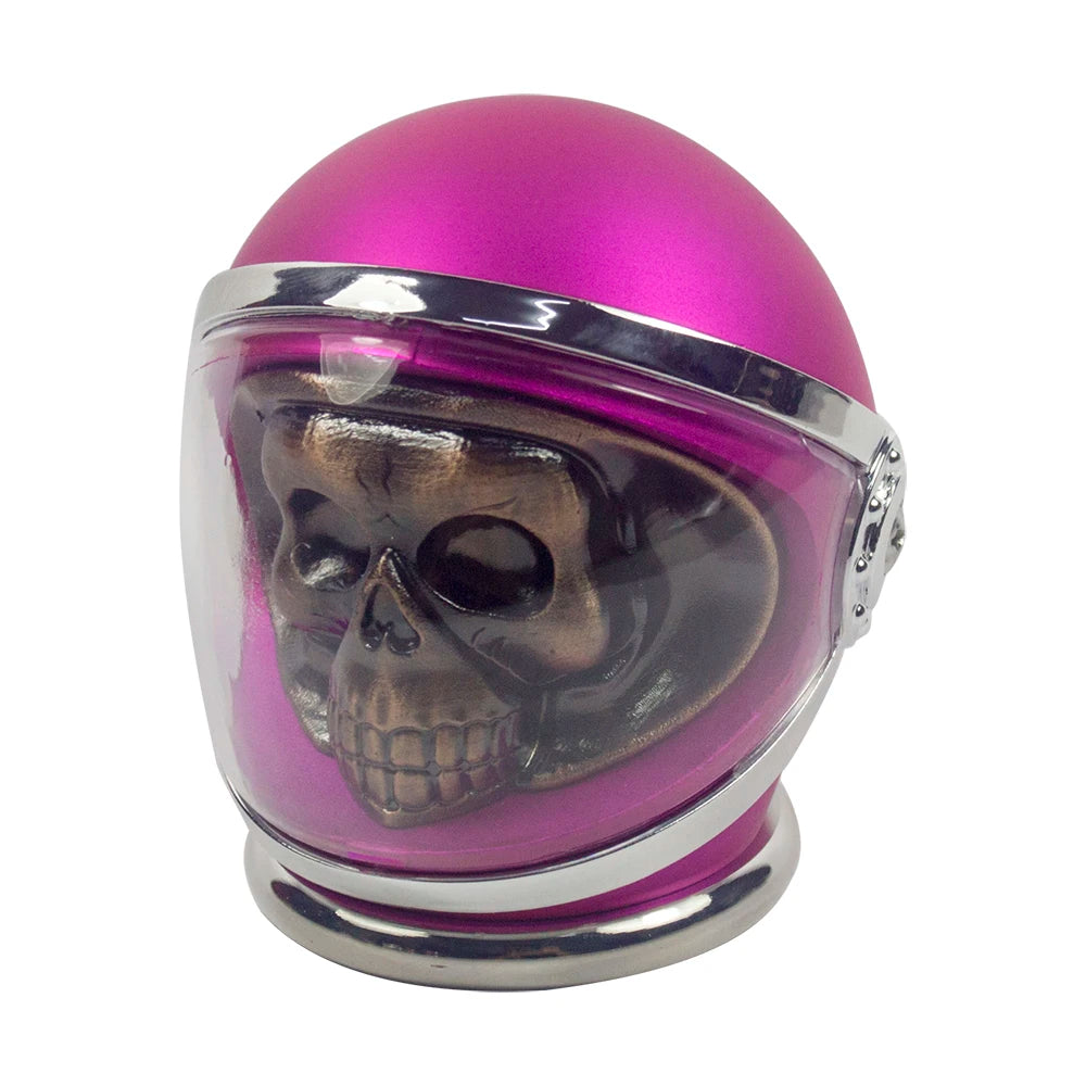 2.3" 4 PC 3D Metal Skull in Helmet Tobacco Herb Spice Grinder Smoke Crusher Pink Color Good Idea for Halloween Christmas Gift
