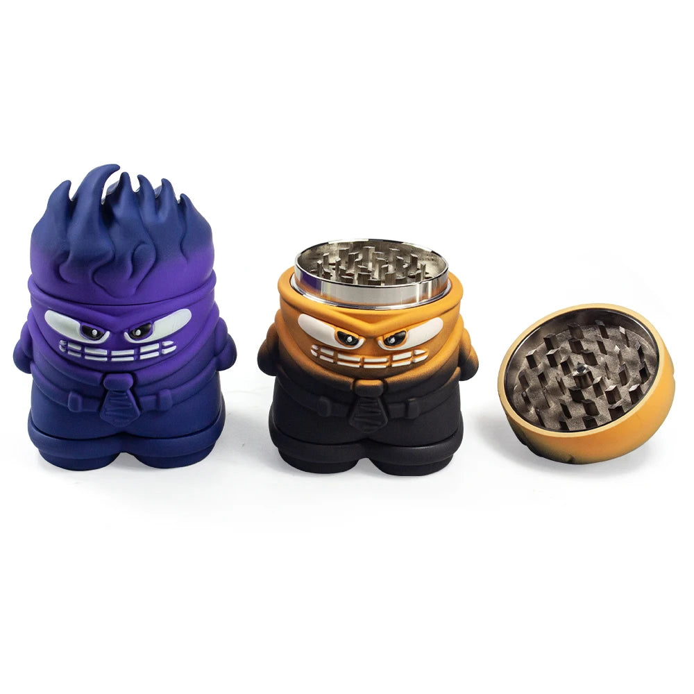 2.3'' Funny Monster Rubber finish Spice Herb Grinder With Drawer Tobacco Crusher