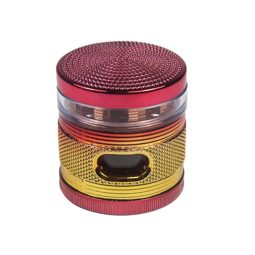 2.5" Shiny Herb spice Grinder 4 Layer with window Sharp Teeth & Storage Chamber