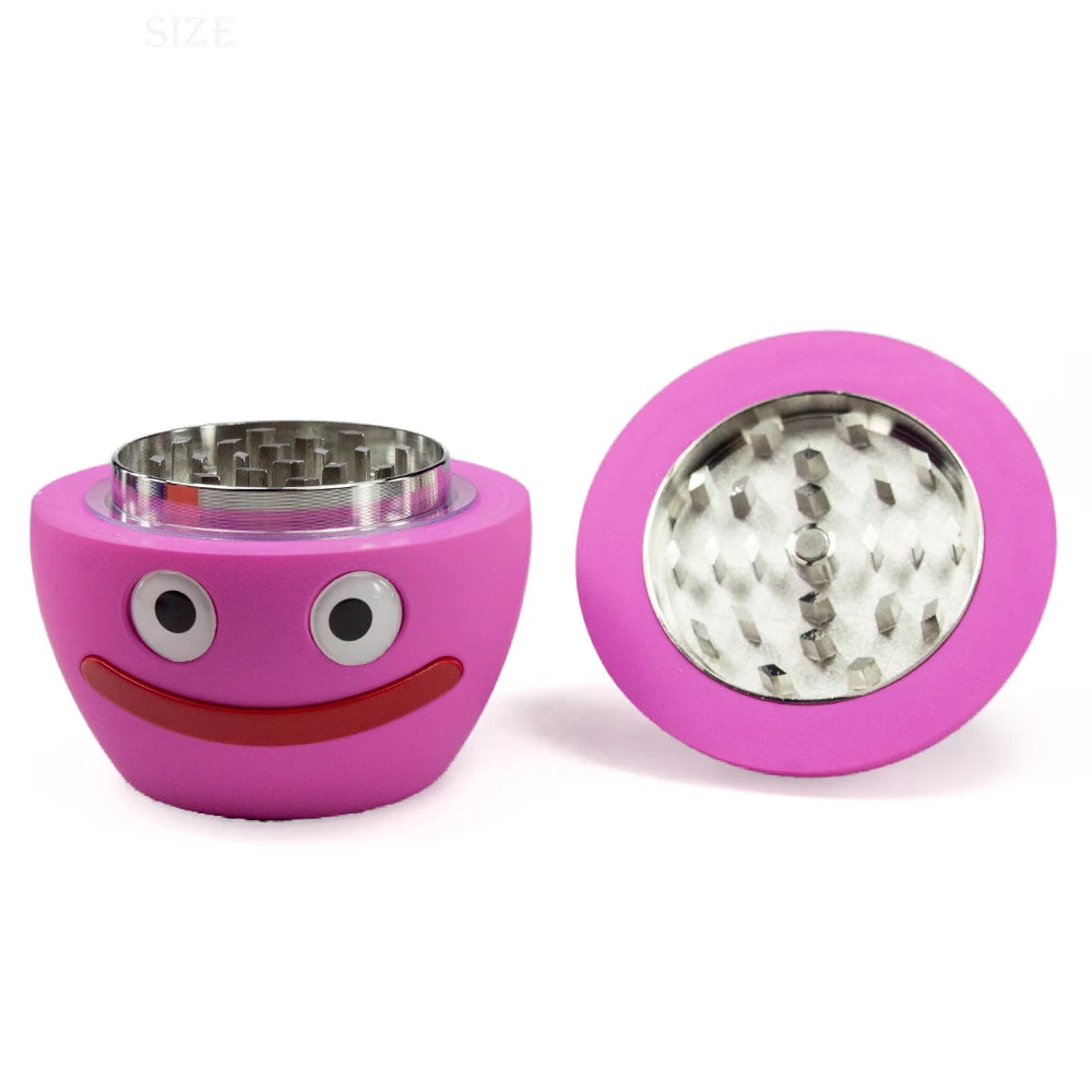 2.72'' Cartoon Fun Novelty Smile Face Herb Grinder 4 Layer Spice Crusher Easy Use Durable Gadget for Grinding Spices