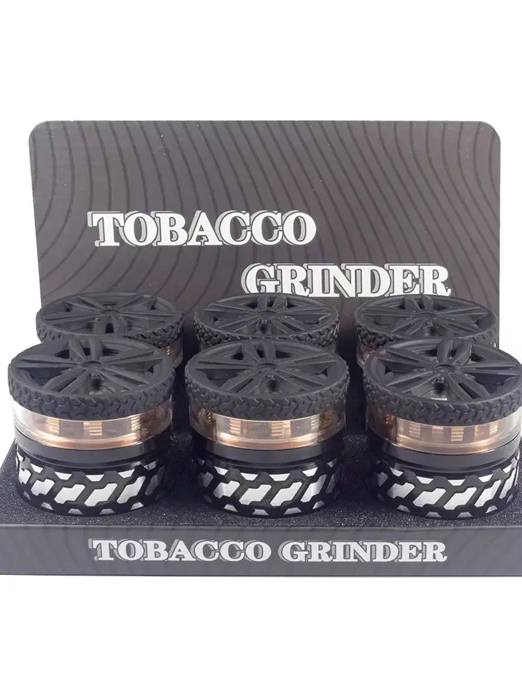 2.5" 4PC Tire Metal Rubber Tobacco Herb Spice Grinder Smoke Crusher Novelty good Idea for Halloween Christmas Birthday Gift