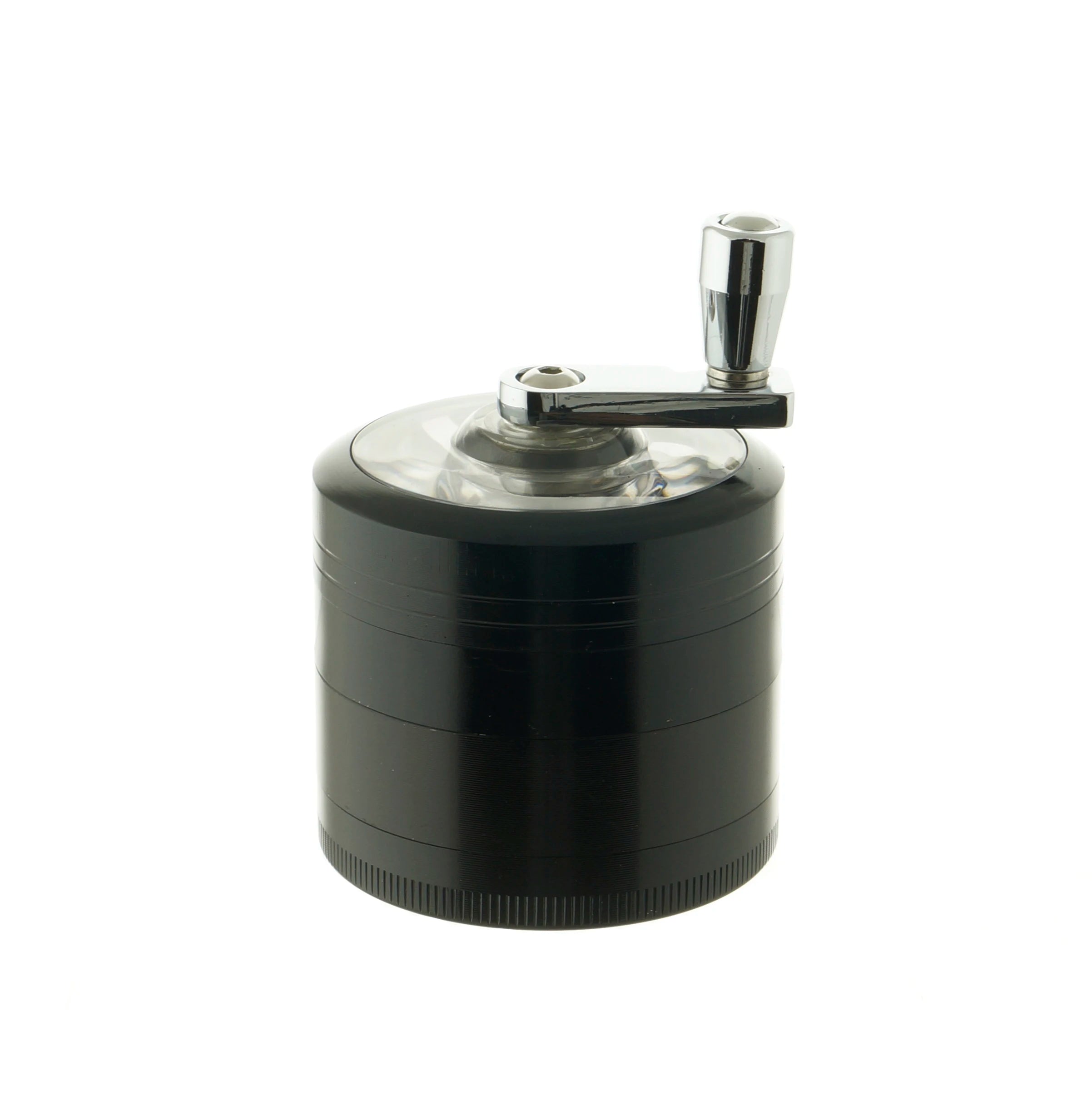 2.1" 4 PC Aluminum Tobacco Herb Spice Crusher Crank Tobacco Spice Grinder Handle Crank Smoke Metal Chromium Crusher Skull