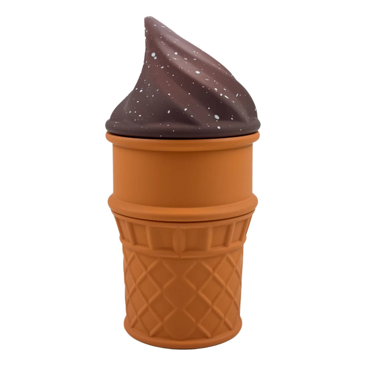 1.8" 4 Parts Fun & Whimsical Ice Cream Cone Herb Grinder 4 Layer 60mm Zinc Alloy Grinder with Silicone Cone Design Herb Grinder