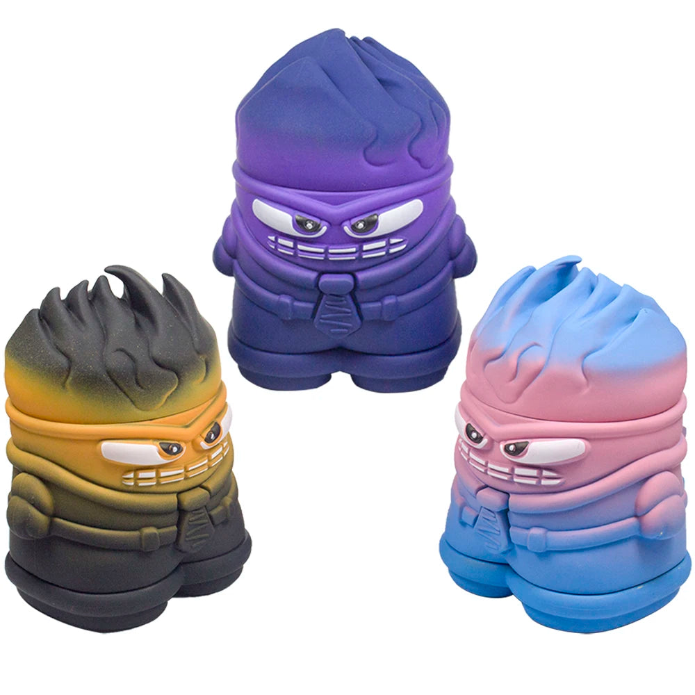 2.3'' Funny Monster Rubber finish Spice Herb Grinder With Drawer Tobacco Crusher