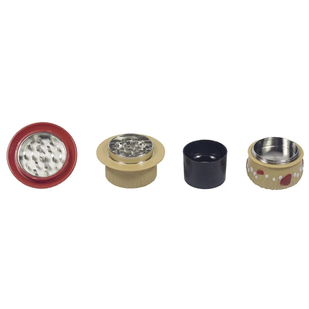 Mushroom-Shaped Herb & Spice Grinder - Durable Plastic with Metal Core, Compact Pocket Size, Ideal Gift for Christmas