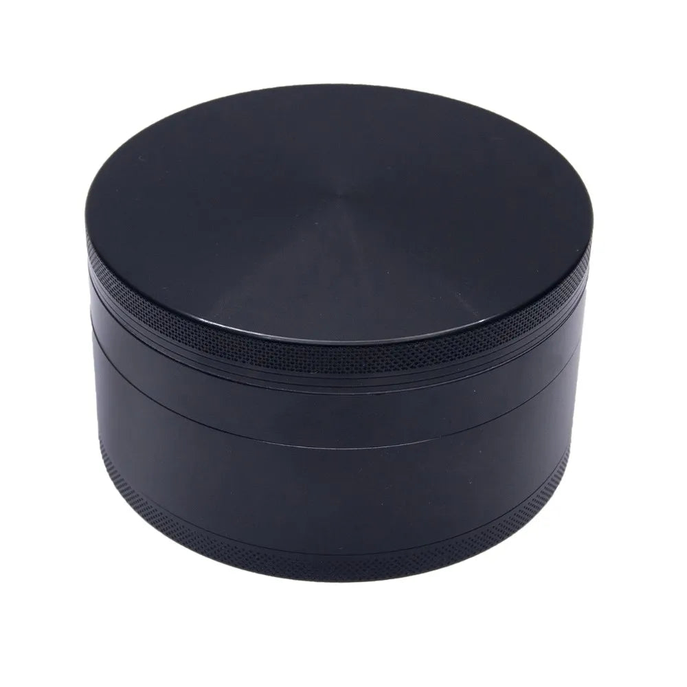 4" Aluminum Huge 4 Piece Grinder Tobacco Herb Spice Crusher w/ Gift Box Black
