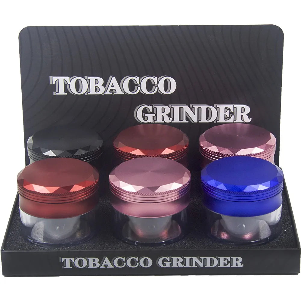 2.4" Metal Spice Herb Tobacco Grinder 4 Piece Crusher Storage gift man Smoke Crusher Rasta Color